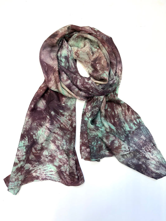 Sun Dyed Silk Scarf Mint Chip 10