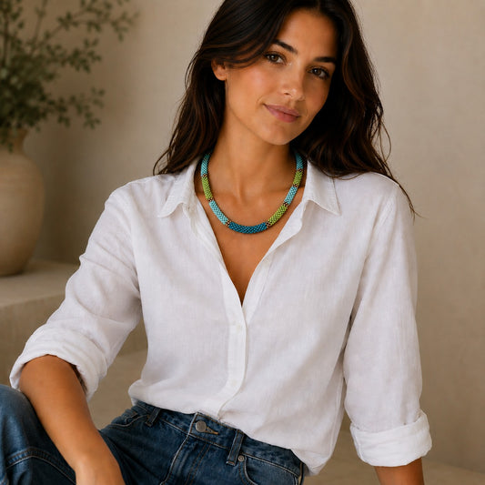 Color-Blocked Kumihimo Necklace