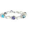 Blue Multi Gemstone and Freshwater Pearl Bracelet