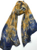 Sun Dyed Silk Scarf Ochre & Ink 3