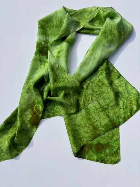 Sun Dyed Silk Scarf Lime Marg