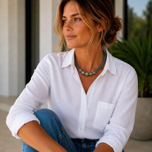 Burnished Aqua Luster Necklace