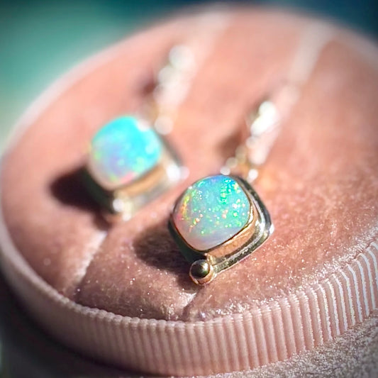 Ethiopian Opal Gold Fill & Sterling Earrings