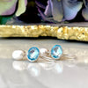 Blue Topaz & Freshwater Pearl Sterling Silver Drop Earrings