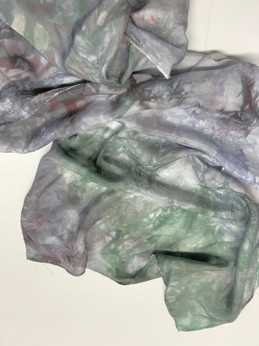 Sun Dyed Silk Scarf Antique Silver 4