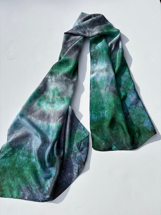 Sun Dyed Silk Scarf Mineral Pool