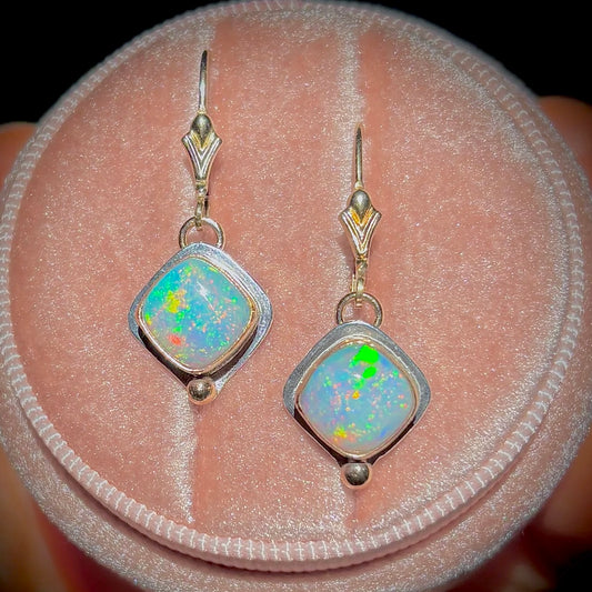Ethiopian Opal Gold Fill & Sterling Earrings