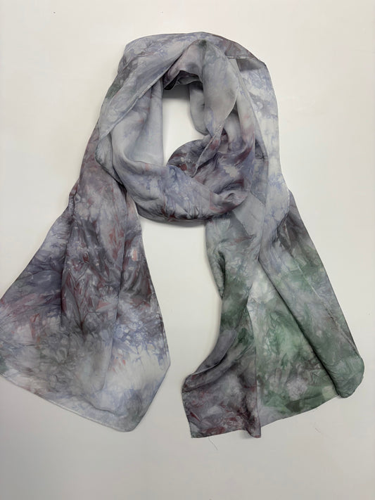 Sun Dyed Silk Scarf Antique Silver 4