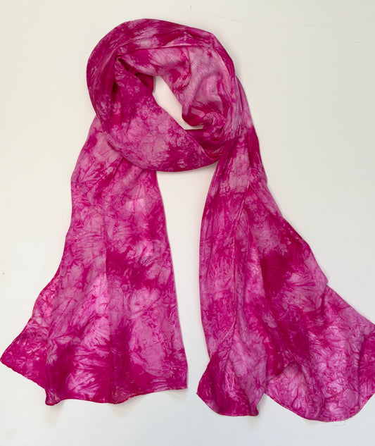 Sun Dyed Silk Scarf Hot Pink 9