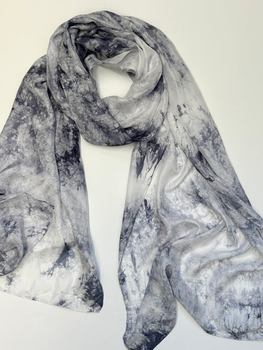 Sun Dyed Silk Scarf Platinum 7