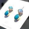 Ethiopian Opal & Nacozari Turquoise 14k Gold Fill Drop Earrings