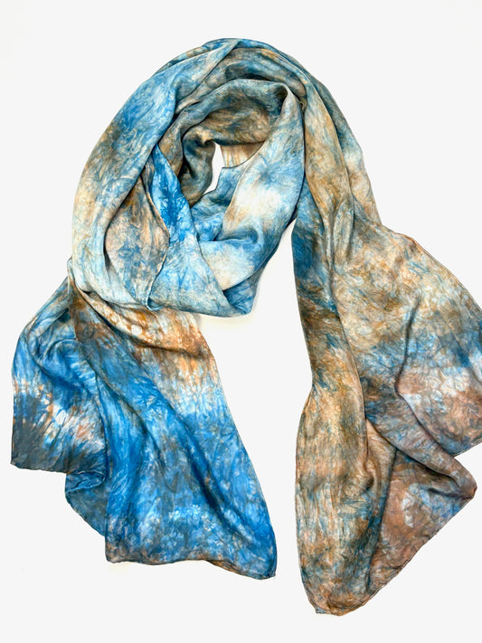Sun Dyed Silk Scarf Earth & Sky 11