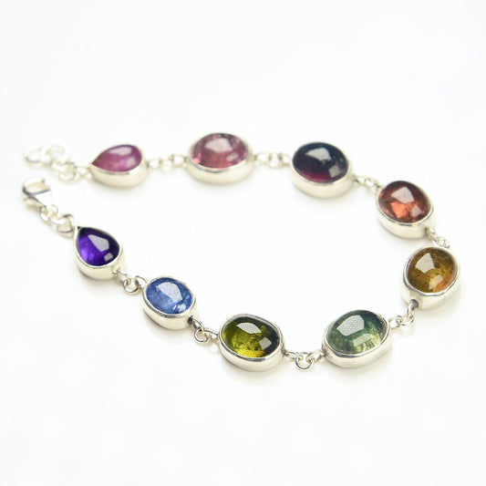 Linked Multicolored Tourmaline Bracelet