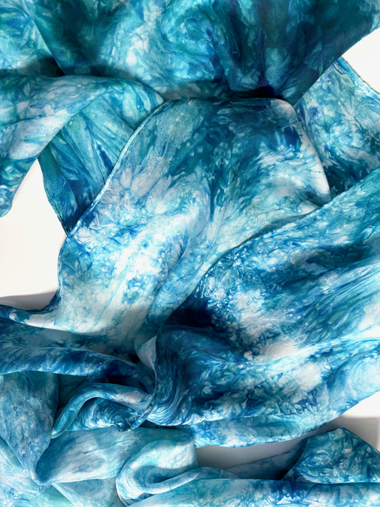 Sun Dyed Silk Scarf Turquoise 2