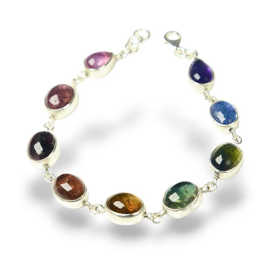 Linked Multicolored Tourmaline Bracelet