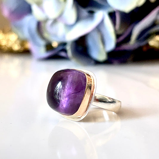 Amethyst 14K Gold Fill and Sterling Ring