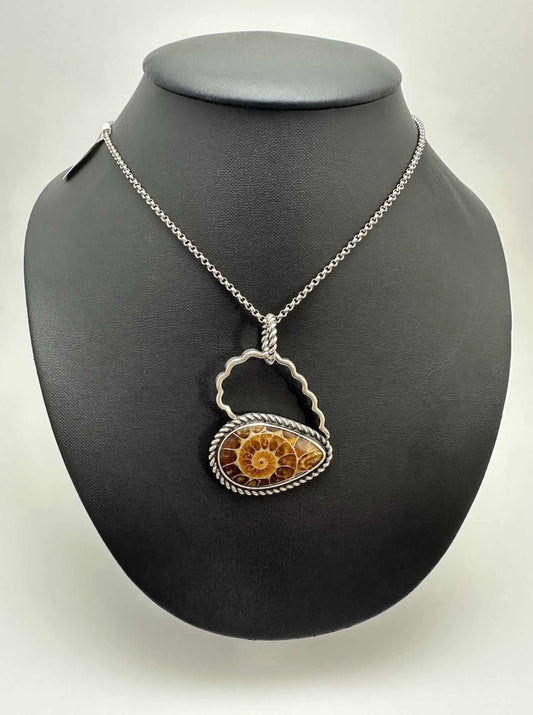 Fossilized Ammonite Pendant