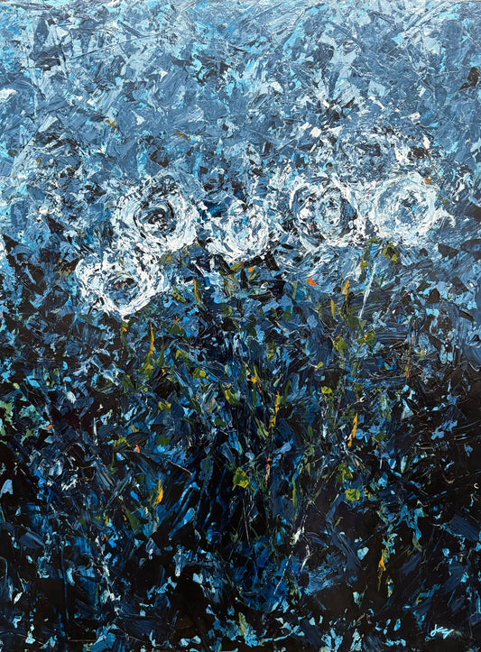 Peace Flowers Indigo 1