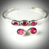 Pink Sapphire Sterling Studs and Cuff Set