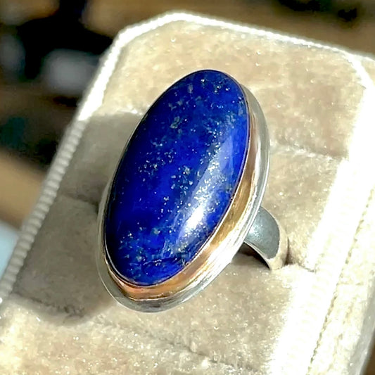 Lapis Lazuli 14K Gold Fill and Sterling Ring