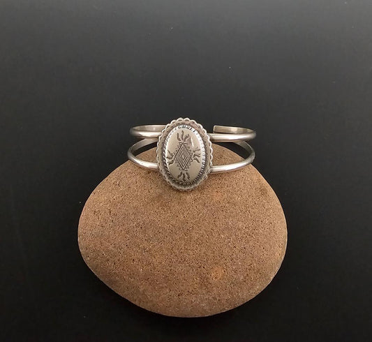 Medium Sterling Silver Concho Cuff