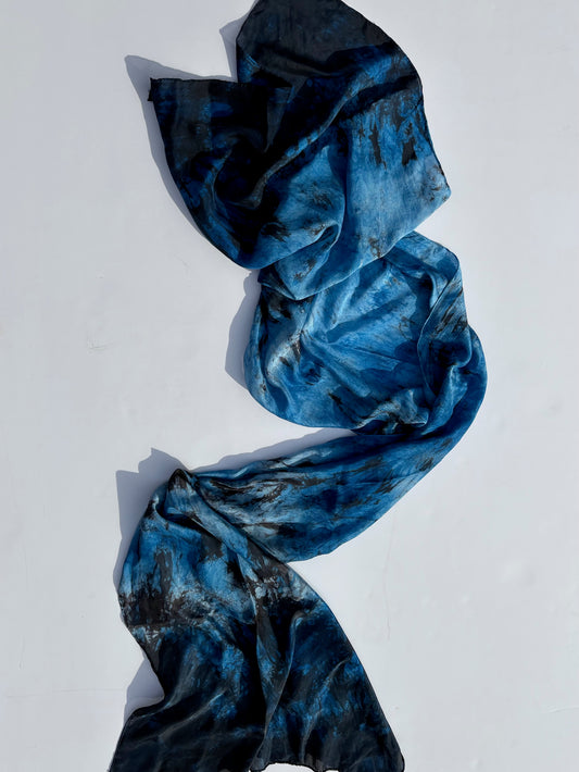 Sun Dyed Silk Scarf Midnight Sky