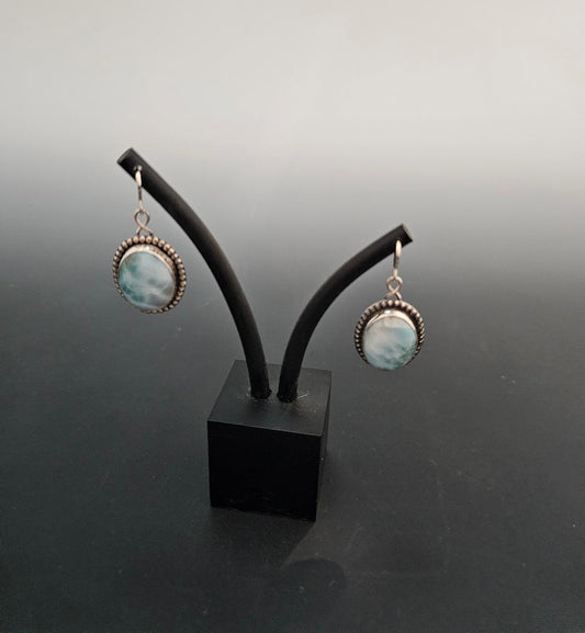 Oval Larimar Earrings
