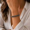 Black/Silver Ombre Kumihimo Bracelet