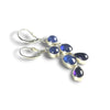 Tanzanite, Sapphire & Amethyst Linked Sterling Earrings