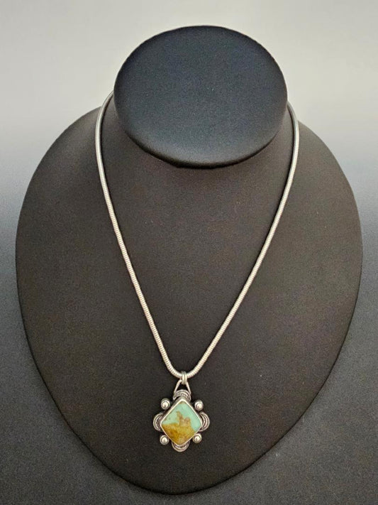 Diamond Shaped Turquoise  Pendant