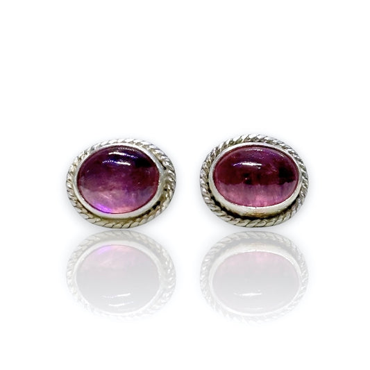 Berry Turmaline Sterling Stud Earrings