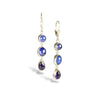 Tanzanite, Sapphire & Amethyst Linked Sterling Earrings