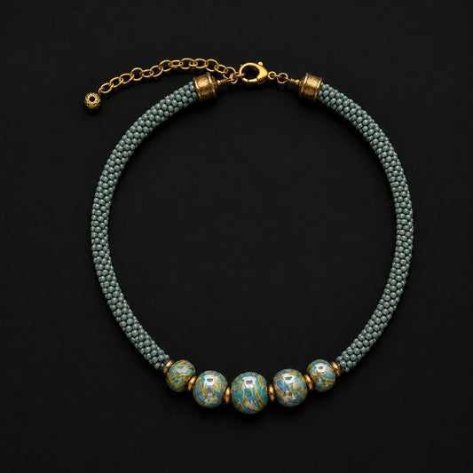 Burnished Aqua Luster Necklace