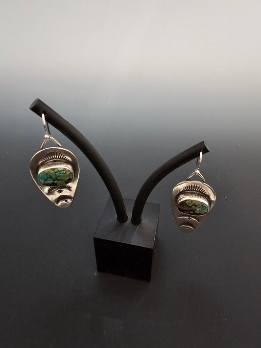 Hand Stamped Turquoise Earrings
