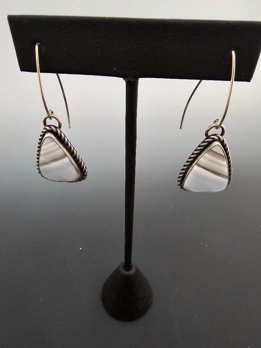 Striped Triangle Maligano Jasper Earrings