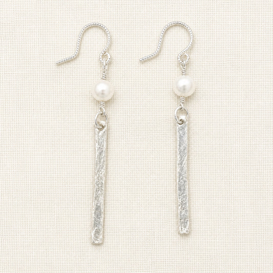 #457 Hammered Sterling w/White Pearl
