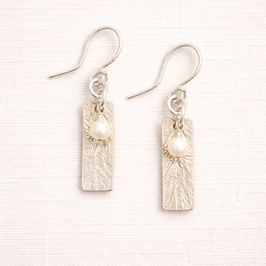#155 SF Rectangle White Earrings