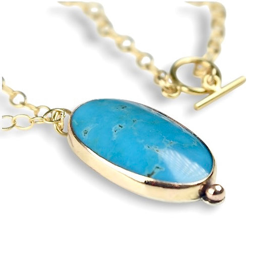 Kingman Turquoise Pendant Necklace