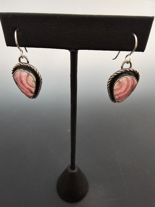 Rhodochrosite Teardrop Earrings